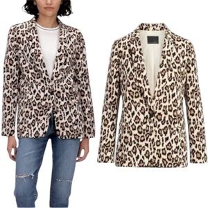 LN Banana Republic Leopard Animal Print Blazer - 4